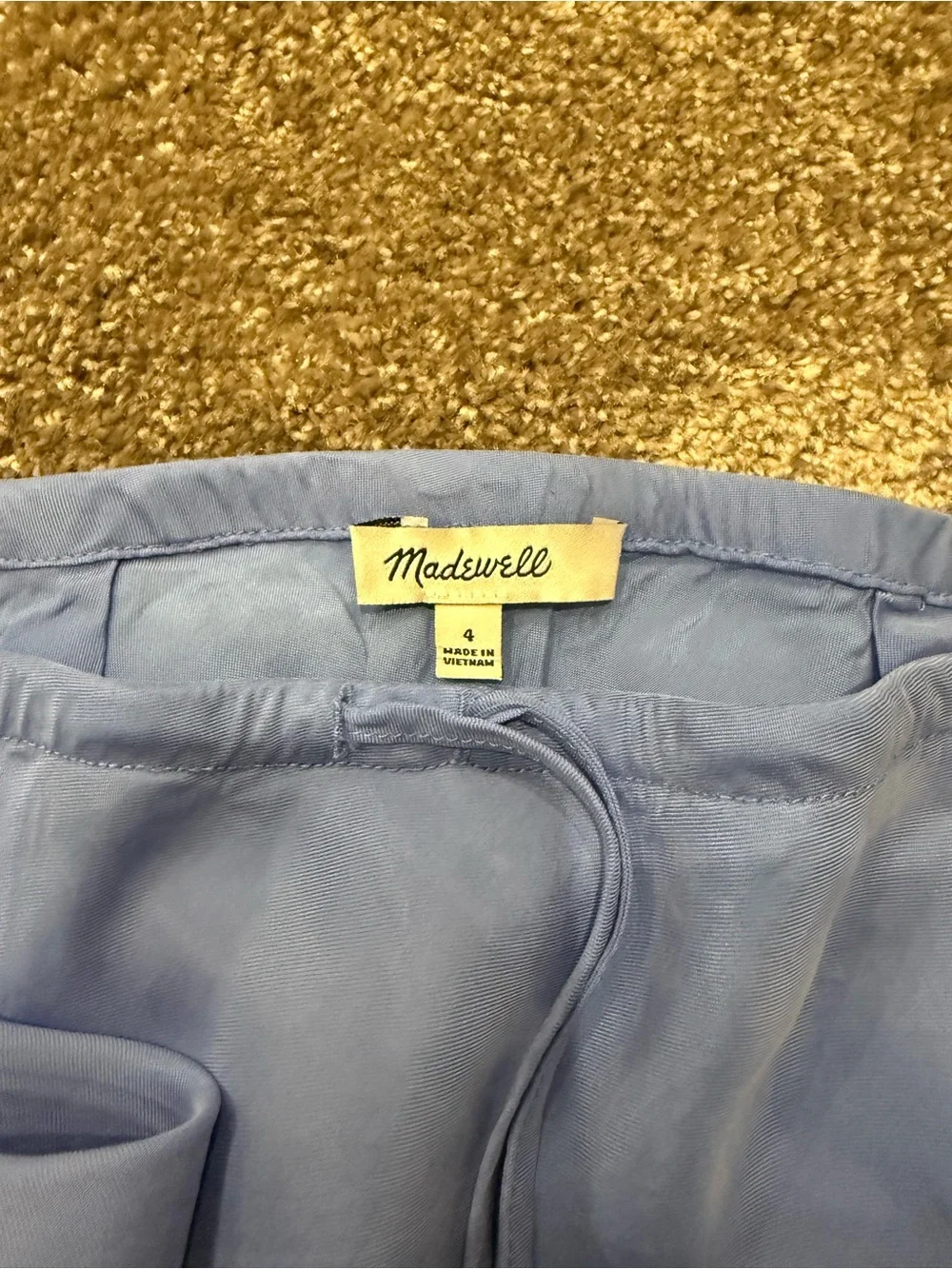 Madewell Sky Blue Tie-Waist Maxi Slip Skirt